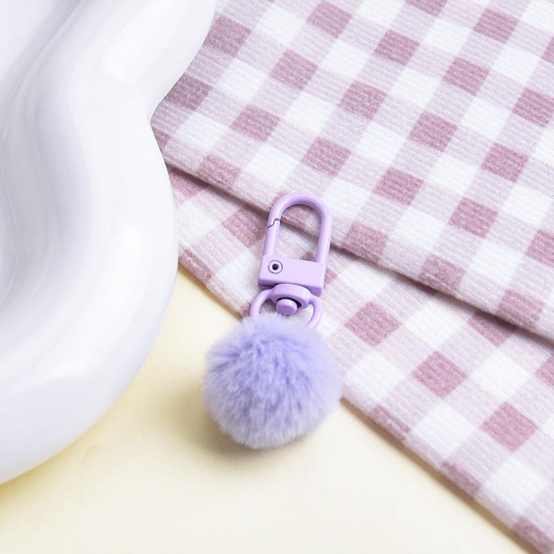 

Красочные брелоки Дофаминовые конфетные цвета Полиэстеровые шарики Рюкзаки Сумки DIY Аксессуары 1pcs фиолетовый