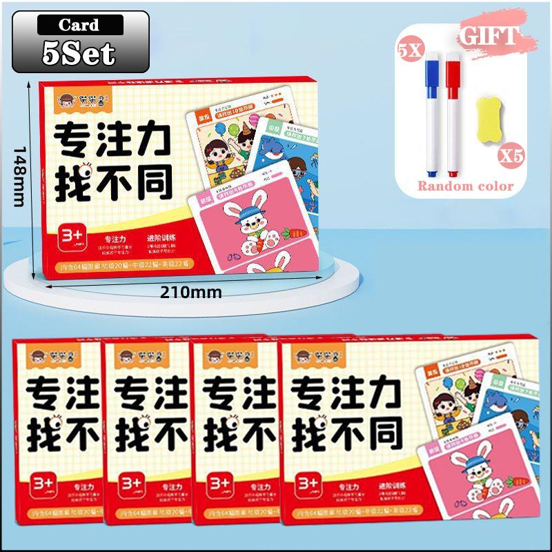 1-5Set Educational Drawing Games Find The Difference Attention Training Cards Toys To Improve Observation Skills Puzzle Games