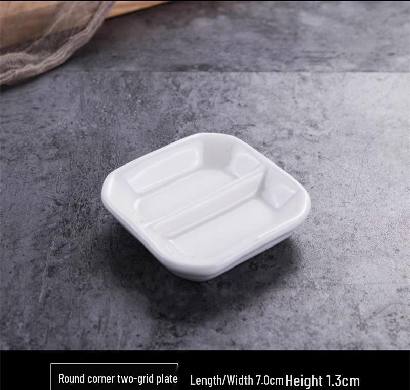 Pure White Ceramic Soy Sauce & Seasoning Dish for Hotel Use