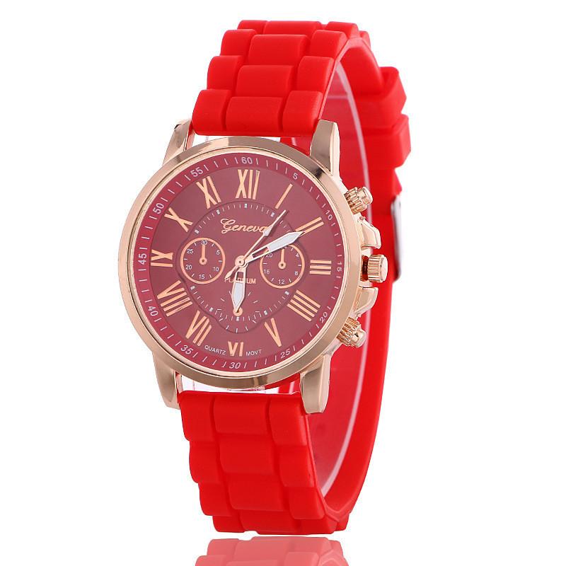 Silicone Case Ladies Quartz Watch With World Time Function For Fashion Students