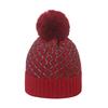 Autumn and winter new gold thread blended wool hat geometric rhombus lattice versatile knitted hat women