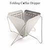 GoodsLand Folding Coffee Dripper (2-4 Cups) - Fire Pit Shape, Portable, Compact, Stainless Steel, Folding Filter Holder, Stylish Design for Outdoor Ca
