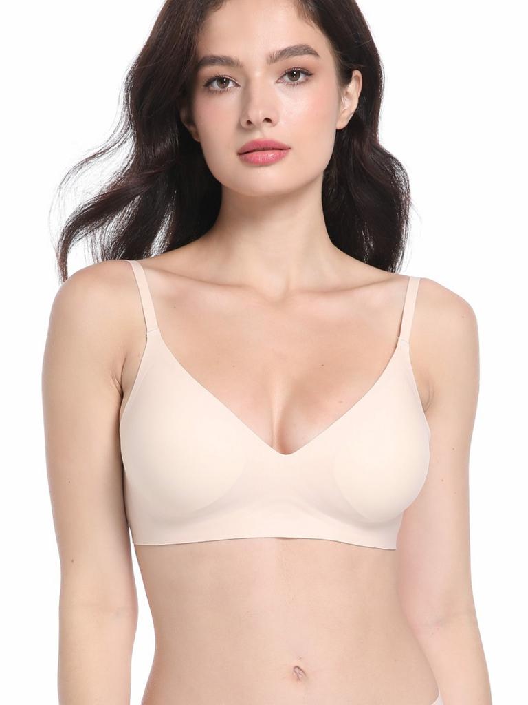 Push Up Bra Backless Women Jelly Bras Low Cut Sexy Plunge Brassiere Open Back Wedding Underwear Invisible Seamless Deep V Lingerie