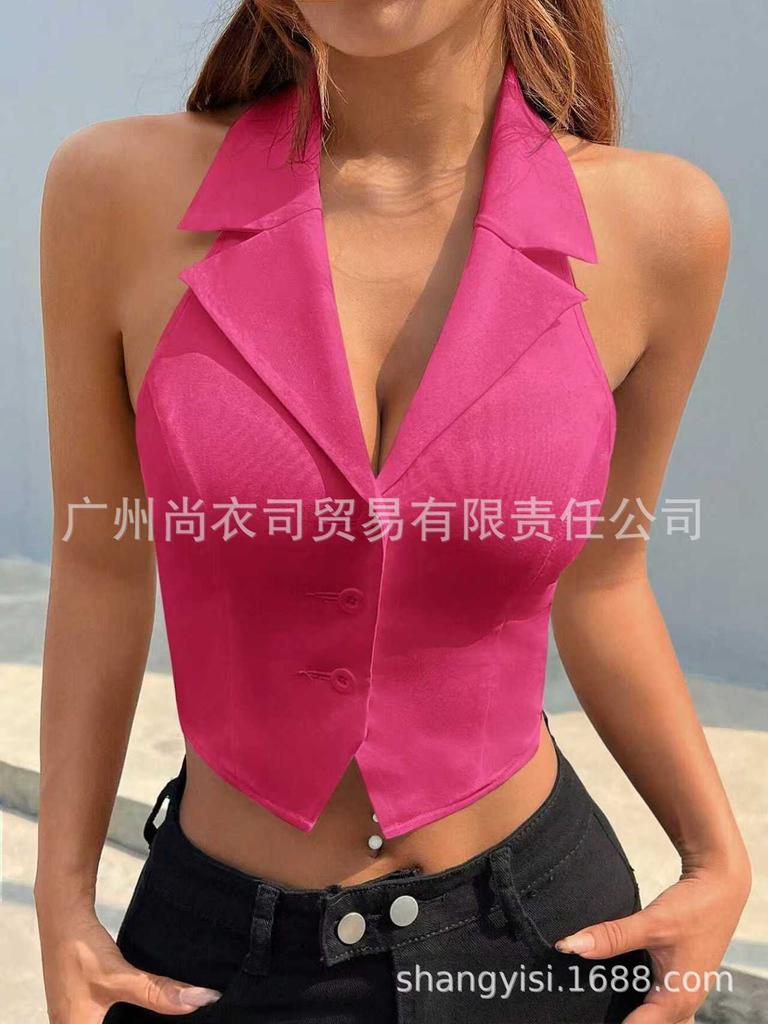 Vielseitiges V-Ausschnitt Neckholder-Top - Heißer Stil für Frauen