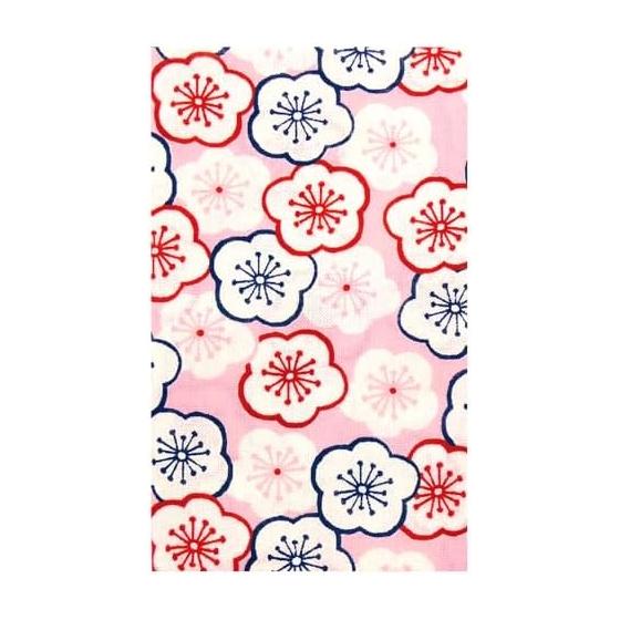 Тенугуи Hamamonyo - Слива (Цветок сливы) - Ретро узор «Слива» - Yokohama Textile Brand - Крашеный 100% хлопок - 34см x 90см