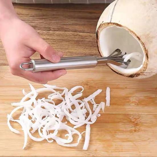 Grattugia per Cocco Facile da Usare Risparmio di Lavoro 5 Artigli Acciaio Inossidabile Grattugia Sbucciatrice per Cocco per Cucina