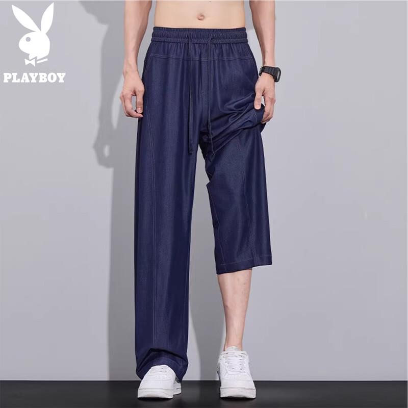 Playboy Men s Summer Ice Silk Loose Straight Jeans L