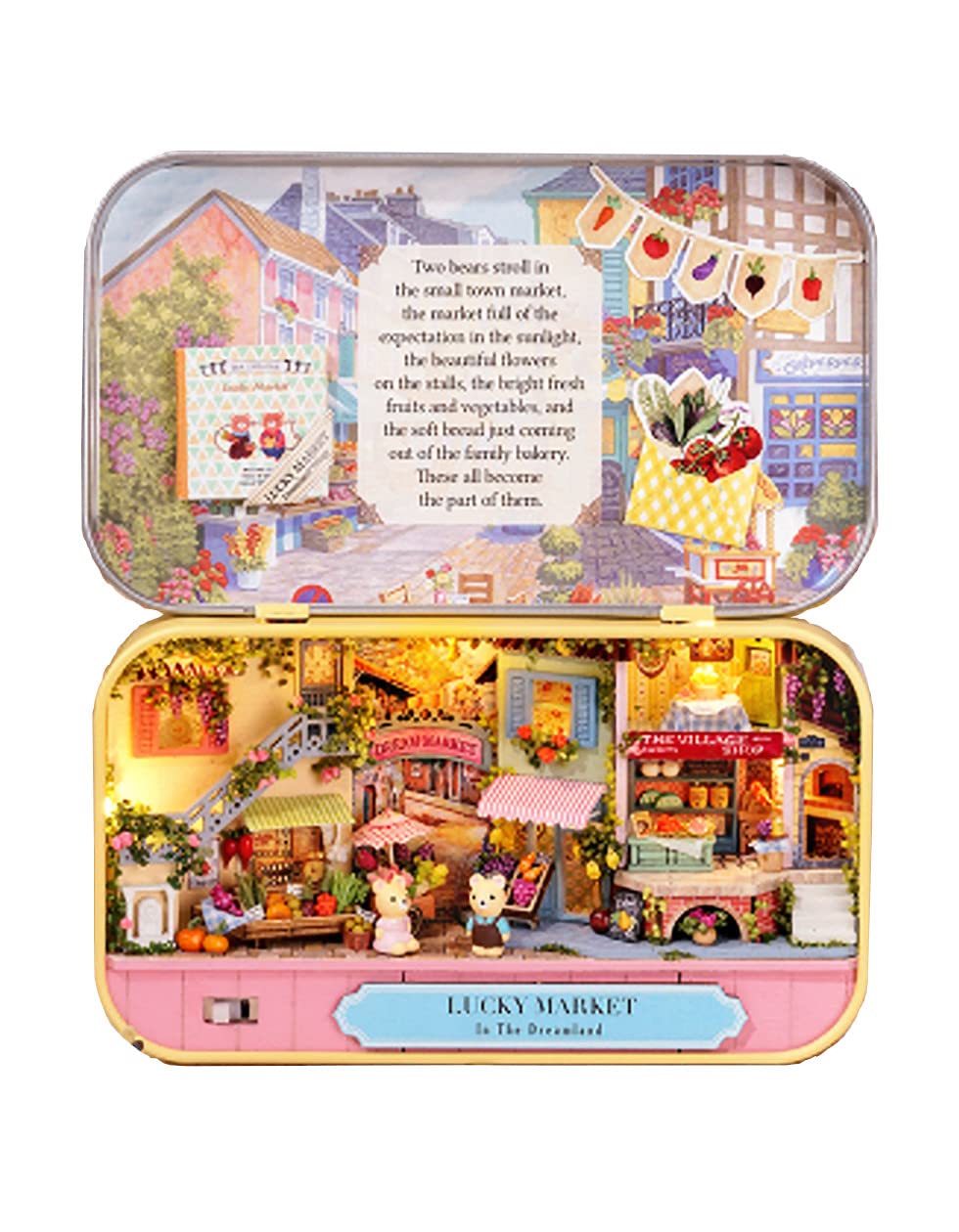 

Little Swallow Miniature Handmade Kit Dollhouse Toy DIY Hobby Gift Box Tin (Lucky Market)