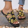 2024 New High Quality Printed Fashion Open Toe Round Toe Women's Slippers Casual Beach Shoes for Outerwear Zapatos De Mujer
