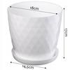 KADAX Pot de Fleurs en Plastique avec Soucoupe Intégrée, Pot de Plante pour Une Décoration Florale Moderne (18 cm, Blanc)