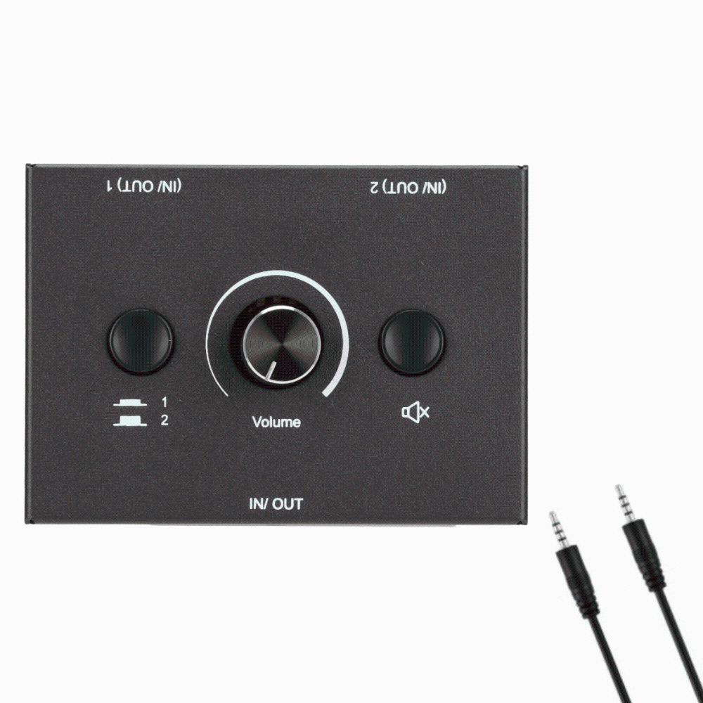Divisor de Comutação Bidirecional 3,5 mm Plug and Play Caixa Seletora Manual Uso em Estúdio