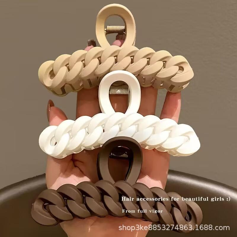 Premium Milk Coffee Color Grab Clip Hairpin French Shark Clip for Women's Back Head