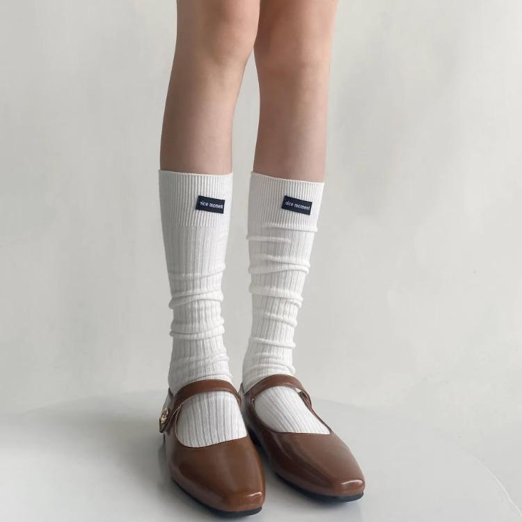 Solid Color Stockings Women Autumn Winter Long Socks Cotton Knee Socks Women Stockings JK Japanese Style Vintage Knee High Socks