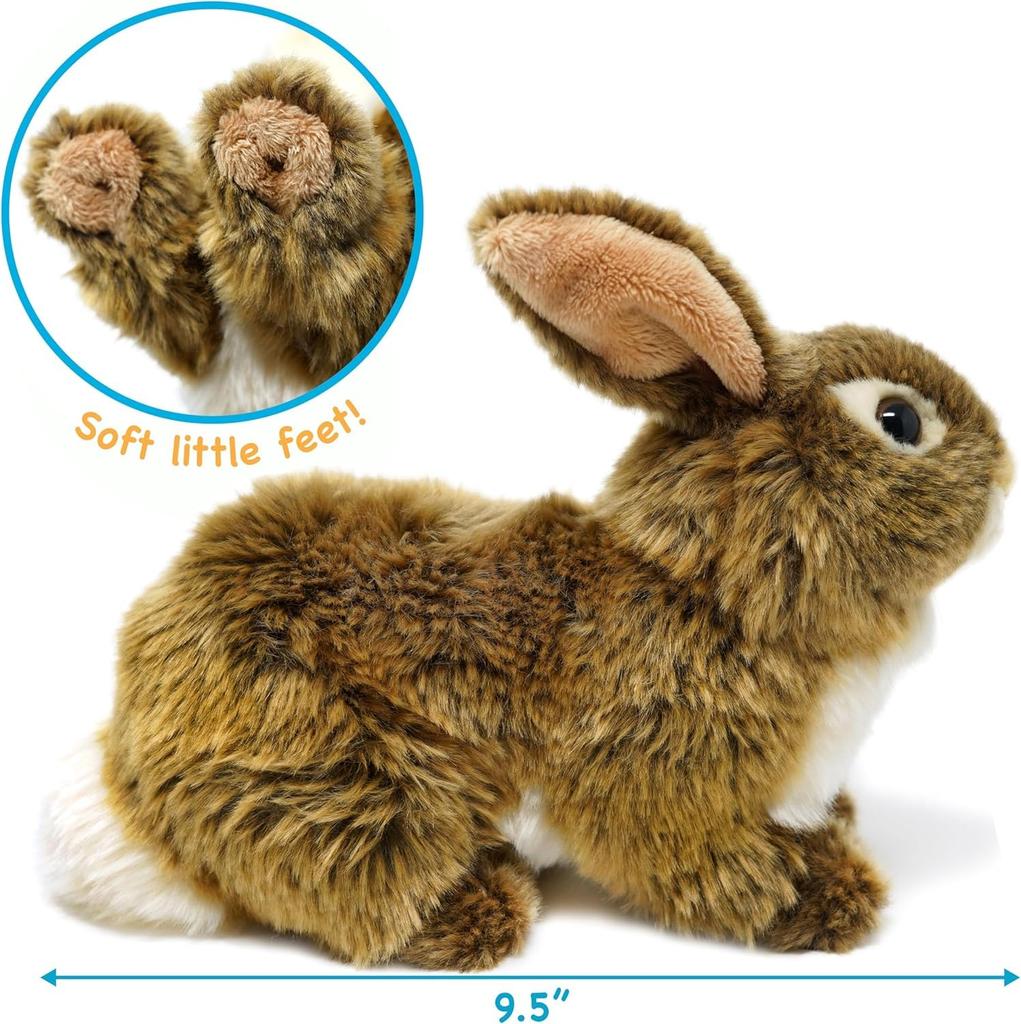 [VIAHART] Brown Rabbit Brigid Plush Toy Brown Medium Size (Approx. 25cm) Fluffy and Soothing Rabbit Toy Washable Plush Toy [Used]