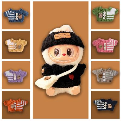 New Styles Doll Clothes Set for Labubu Knitted Sweater Scarf Pants Hat Bag Doll Pendant Decorative Accessories Outfit for Labubu