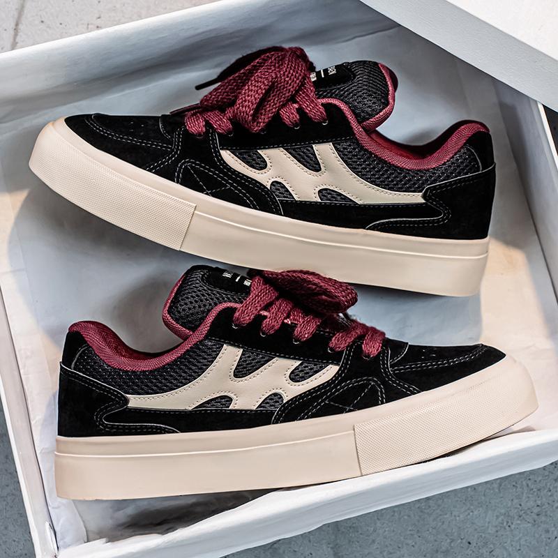 

Мужская спортивная обувь Мужская обувь Мягкая подошва Нескользящая Повседневная обувь на доске Студенческая обувь на шнуровке Обувь для путешествий на открытом воздухе 44 чёрный