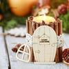 10pcs Fairy Door Miniature Wooden Garden Doors Windows Unfinished Window Mini House DIY Craft for Wall Home Party Decoration