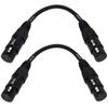 CESS-271 Female 5-pin XLR to Female 5-pin XLR Gender Changer Coupler, 6-inch, DMX Cable, Pack of 2