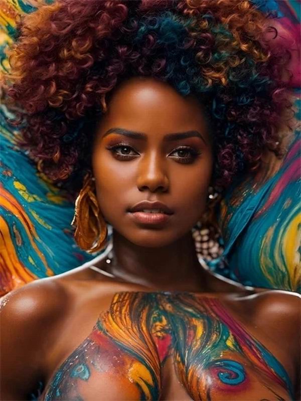 Diamantová malba Nová kolekce 2024 African Woman Diy Plně Čtvercový kulatý vrták Kamínkové vyšívání Fantasy Girl Mozaika Sady křížkového stehu