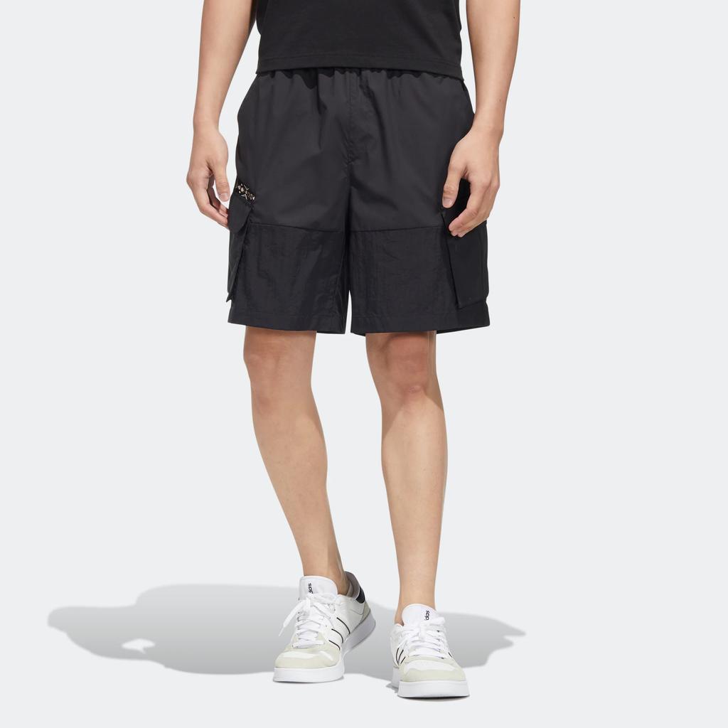 Adidas Neo Casual Solid Color Woven Cargo Shorts Men Shorts Black HC9737