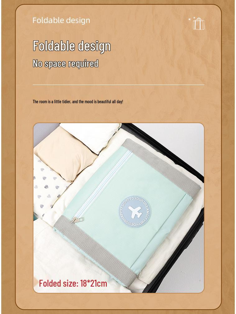 Extra Large Japanese Trolley Bag - Solid Color, Foldable, Round Label, Travel & Quilt Storage