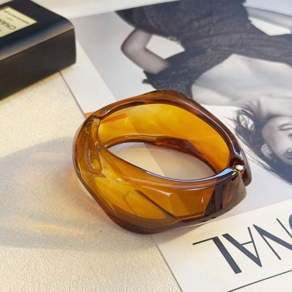 Vintage Style Exaggerated Bangles Irregular Shape Acrylic Wristband Cuff Bangles  Fashion Jewelry