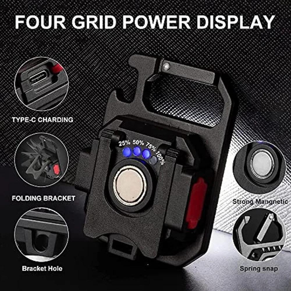 AmmToo Mini LED Magnetic Flashlight COB 800 Lumens USB Rechargeable 7 Modes Outdoor Camping Pocket Work Light Spotlights