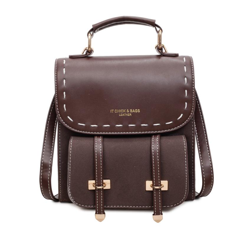A High-end Color-blocking Bag with A Retro School Style and A Small Book Backpack