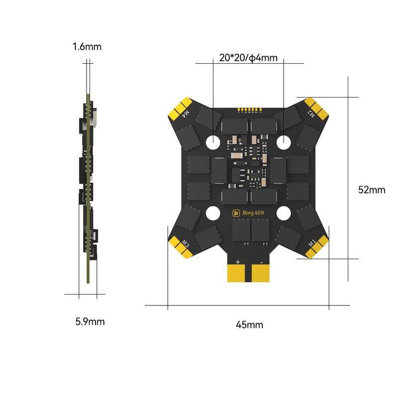 iFlight Borg Mini F7 Flight Controller & Borg 60A ESC Stack