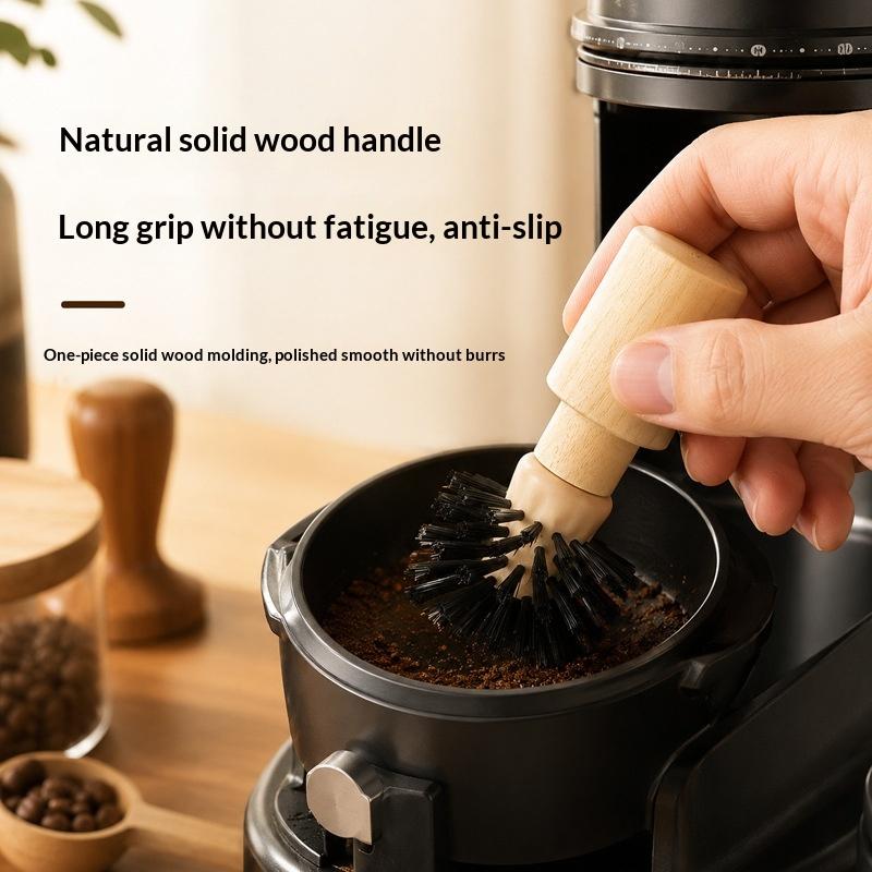 50/55Mm Coffee Portafilter Cleaning Brush Wooden Handle Non Shedding Bristles Fast Cleaning For Home Commercial Use