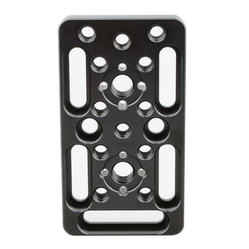 Universal Cheese Plate with 1/4in-20 & 3/8in-16 Thread Cinema Camera Mounting Baseplate for DSLR Cage Rig Railblocks