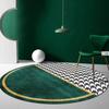 Tappeti di Lusso Leggero per Camera da Letto Tappeti Rotondi Verde Scuro Tappeto Decorazione Soggiorno Tappeto Armadio Tappeto Salotto Arredamento Casa Tappetino per Sedia