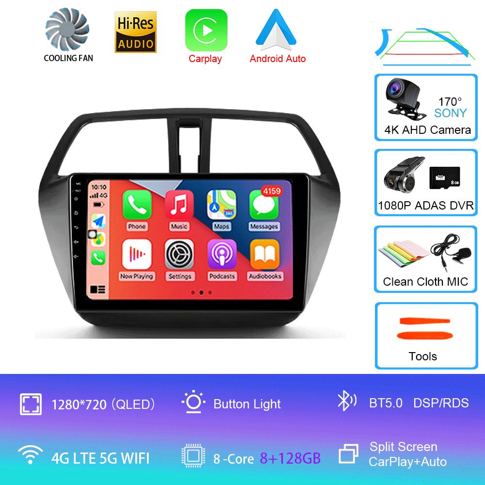 Android 14 Video Player For Suzuki SX4 S-Cross 2014 2015 2016 2017 Car Radio Multimedia Stereo GPS WIFI+4G Wireless Carplay Auto