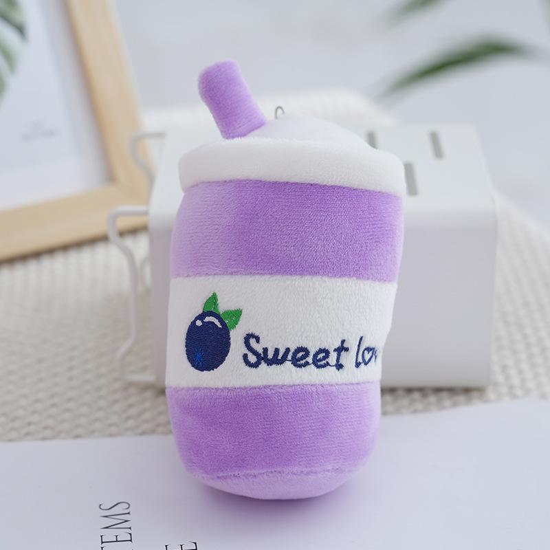 Cartoonstyle Charming Fruit Bubble Tea Plush Keychain In Vibrant Colors Tall 15cm