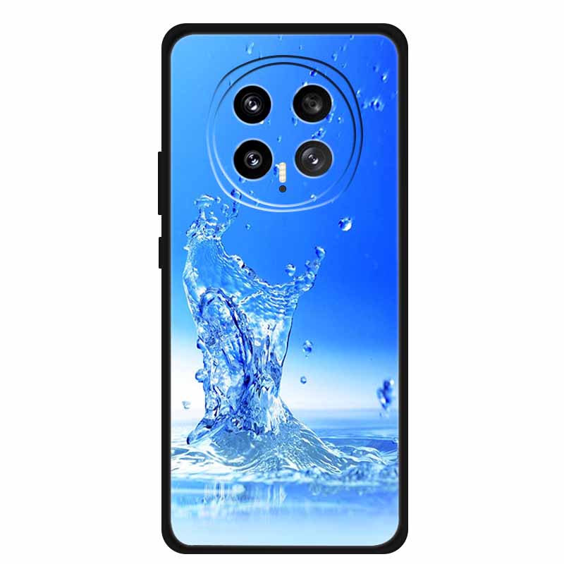 Mobile Phone Protective Case For Honor Magic8 5G Floral Painted Soft Black Silicone Back Cover For Honor Magic 8 2025 Case Funda