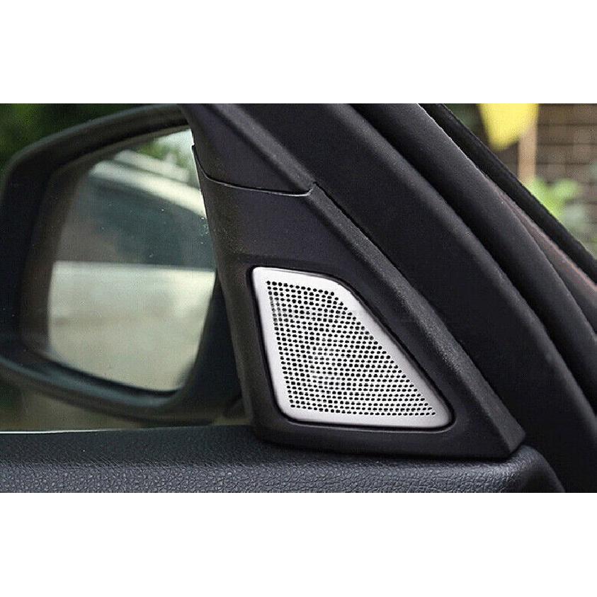 For BMW 3 4 Series GT 2013-2019 Silver Steel A Post Speaker Frame Cover Trim 2X