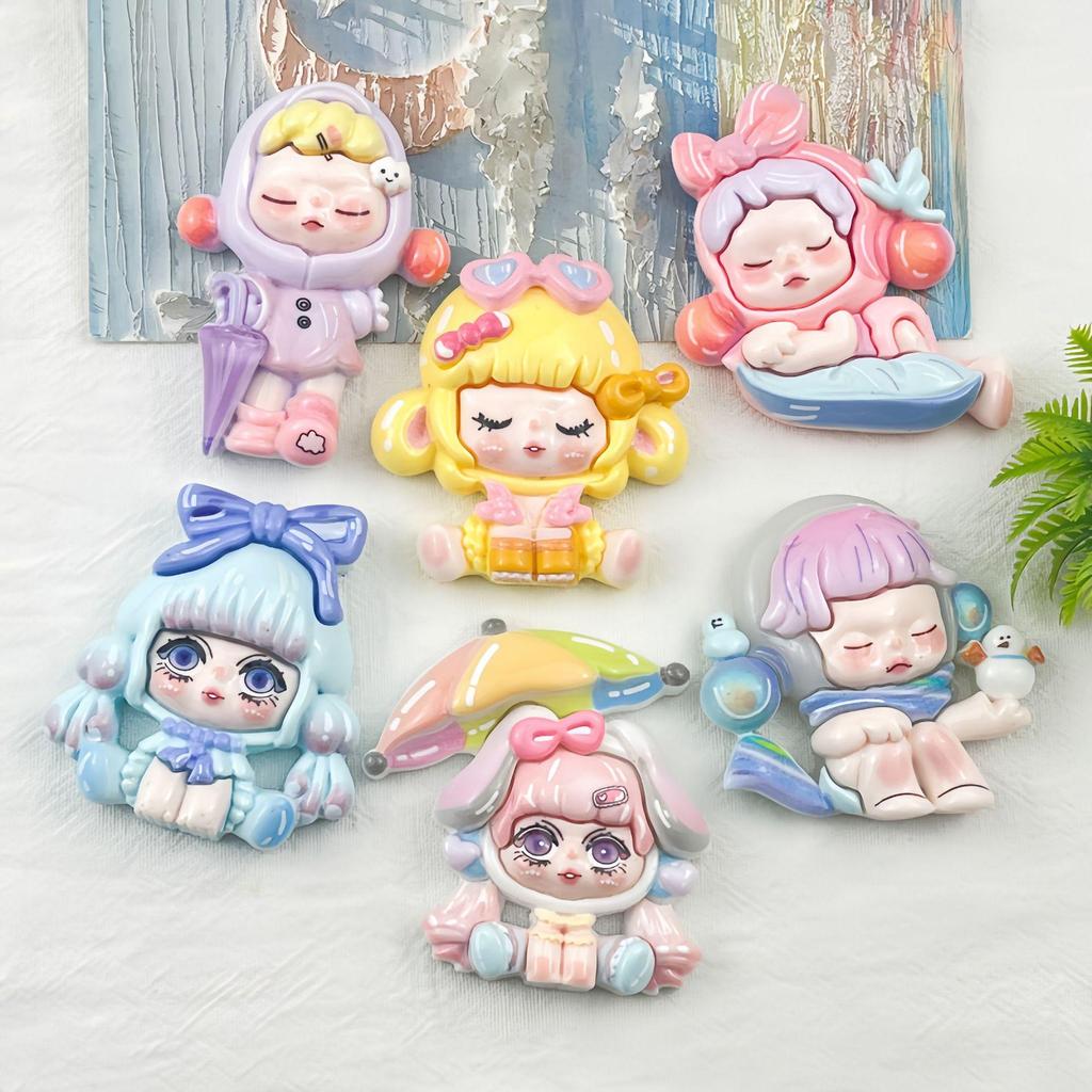 DIY Resin Accessories: Handmade Sitting Girl Hair Clip, Keychain, Headband, Phone Case Ornament