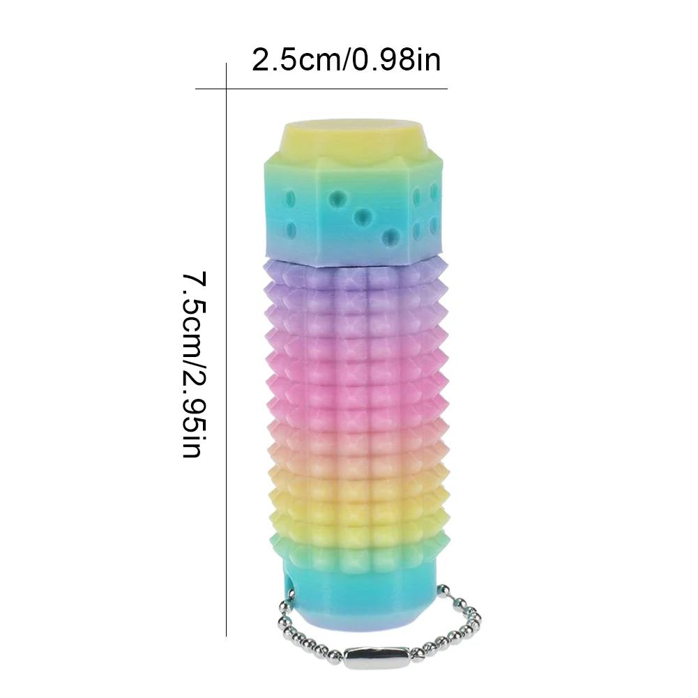 3D Printed Little Spiky Sensory Roller Toys Stress Relief Spiky Stim Tactile Keychain Mini Grippie Fidget Toys Keychain Pendant