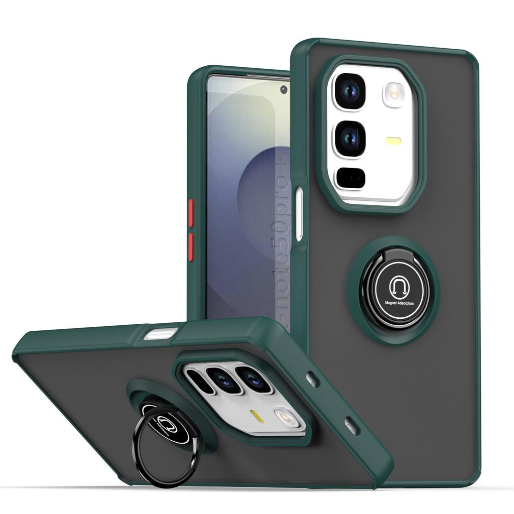 Armor Shockproof Matte Case For Infinix Note 50 Pro 4G 50 Pro+ Plus Cover Ring Magnetic Stand Holder Back Shell Capa Fundas