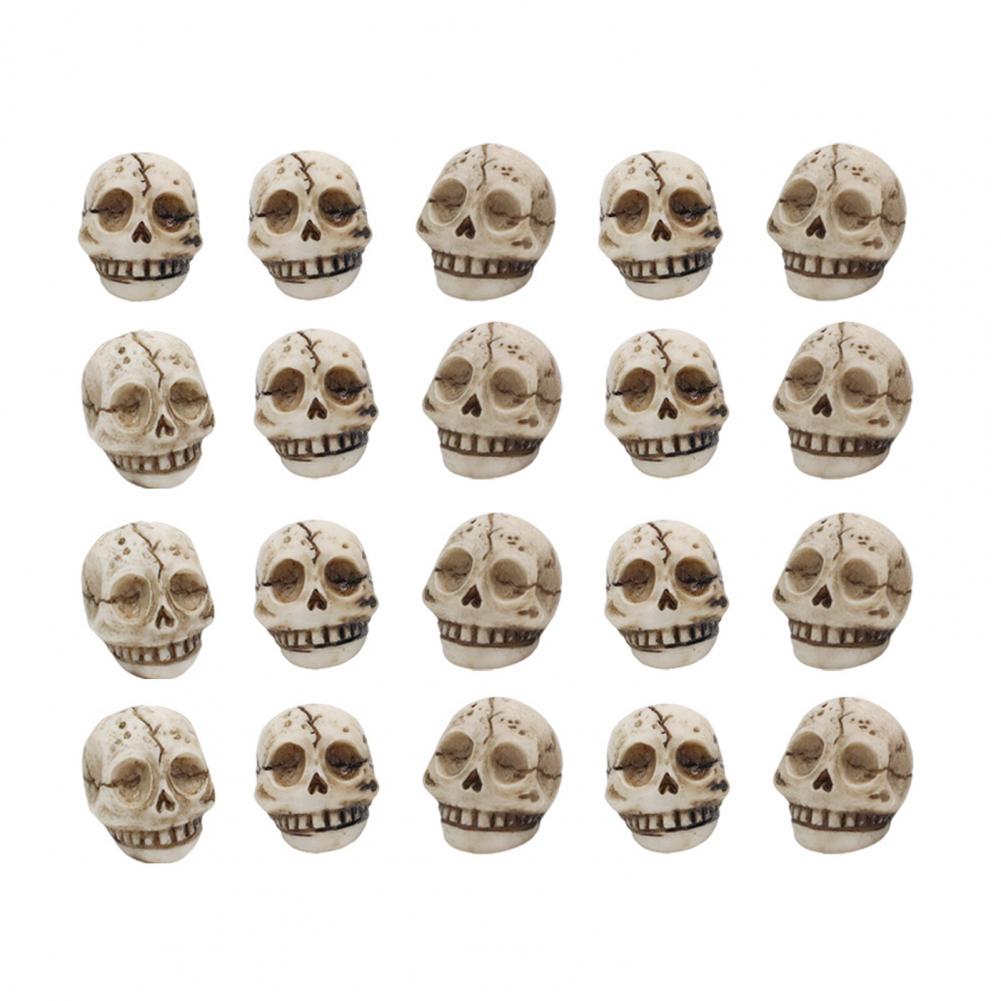 

20 Pcs Smiling Skull Miniatures Resin Mini Skull Figurines Planter Decor Skull Ornaments for Home Garden Halloween Decoration