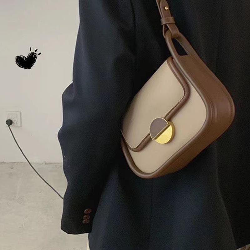 WTEMPO Brand Niche Senior Women's Underarm Bag Fashion Retro Contrast Color Small Square Bag Versatile Ins Shoulder Messenger Bags