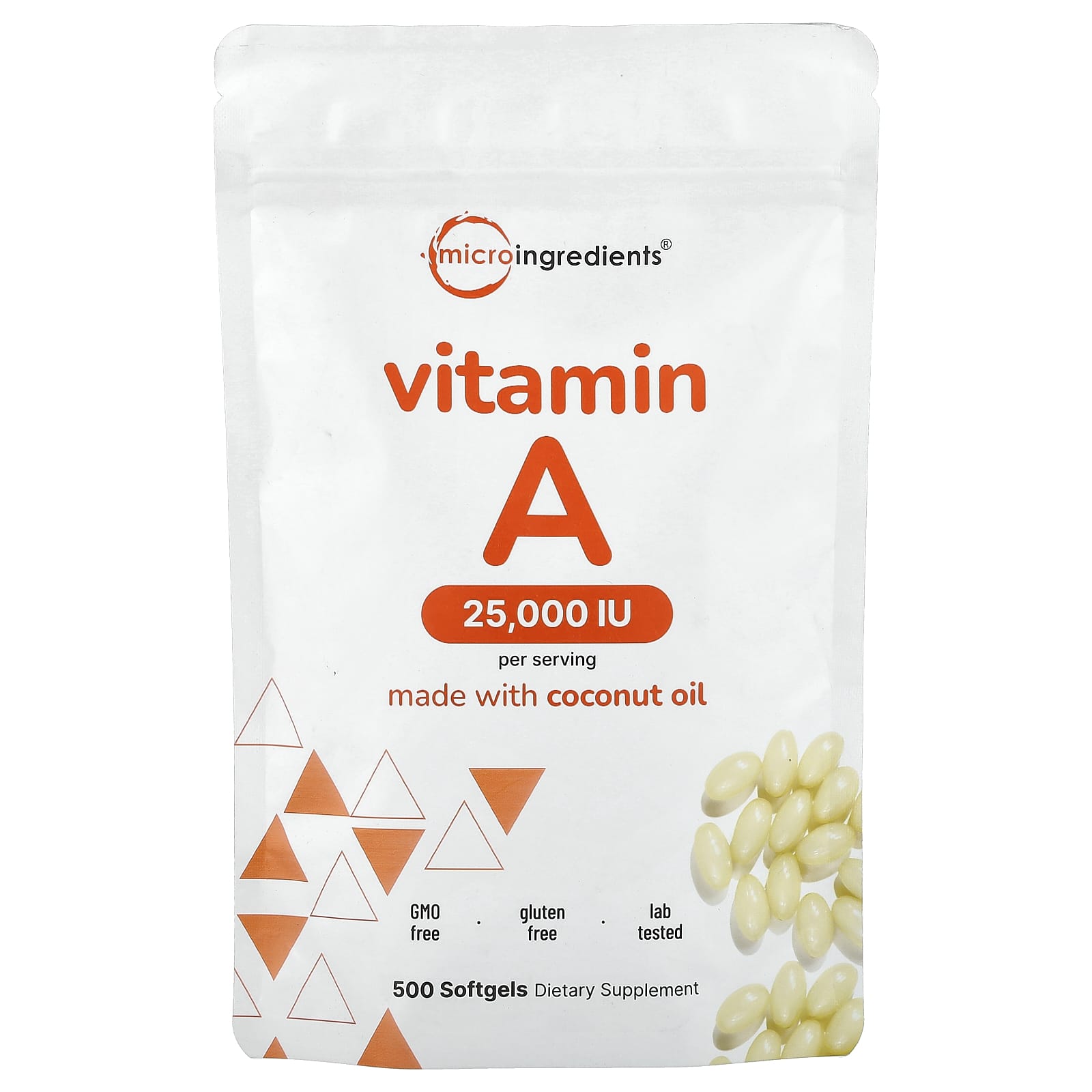 

Micro Ingredients, Vitamin A, 25,000 IU, 500 Softgels