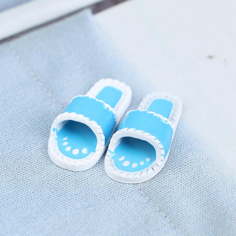 

Миниатюрные мини-тапочки для кукольного домика в масштабе 1/12, аксессуары для кукольной обуви синий