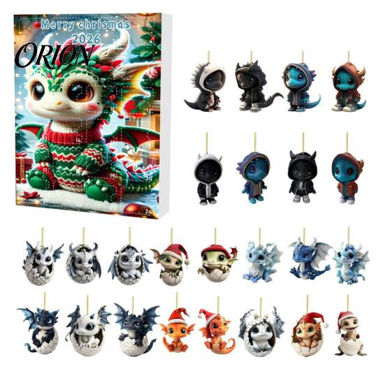 Exquisite Christmas Gift Box Dragon Advent Calendars 2026, 24 Days Countdown Calendar with Acrylic Hanging Ornaments Ornaments, Collectible