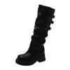 Maillard Pleated Pile Boots Women's 2025 New Muffin Thick-soled Trousers Boots But Knee-high Knight Boots