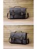 Genuine Crazy Horse Leather Men's Briefcase and Crossbody Bag