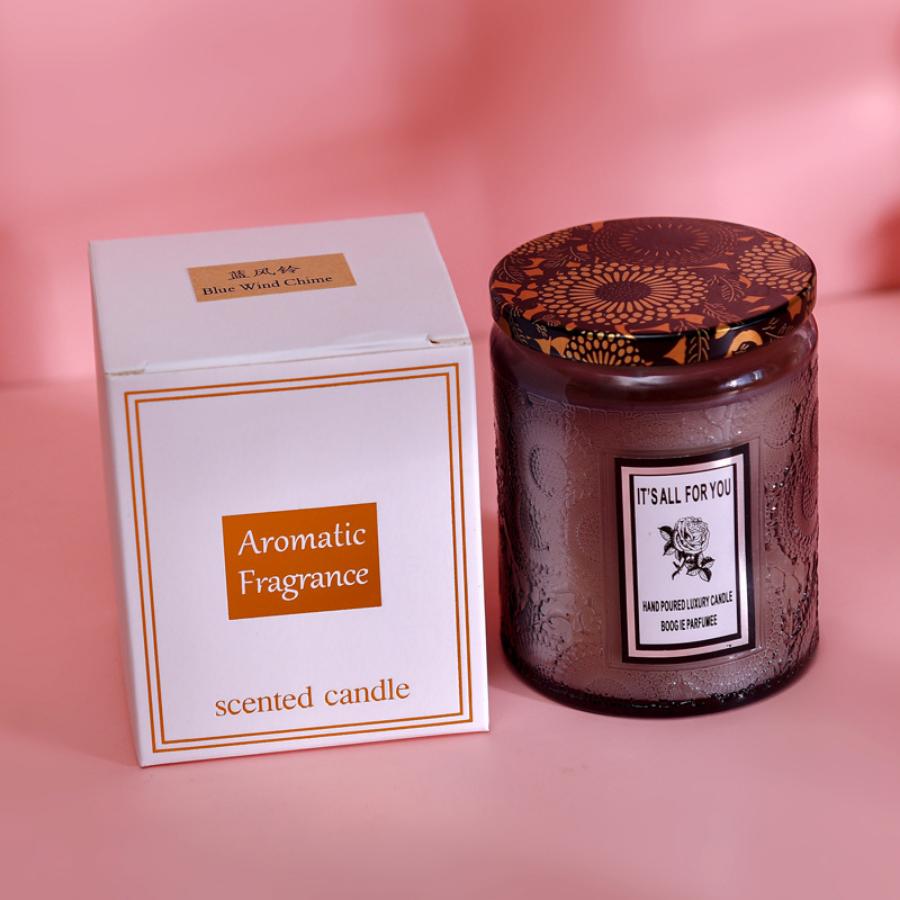 1pc Large Glass Jar Aromatherapy Scented Candles Soy Wax Smokeless Candles Are Suitable for Weddings and Holiday Party Decoratio