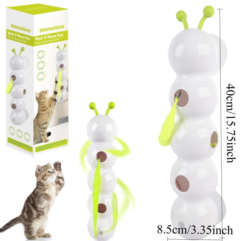 Toys For Cats Intelligent Sensing Rotating Swing Ball With Feather Tail Automatic Motion Interactive Cats Teaser Stick Cat Toys