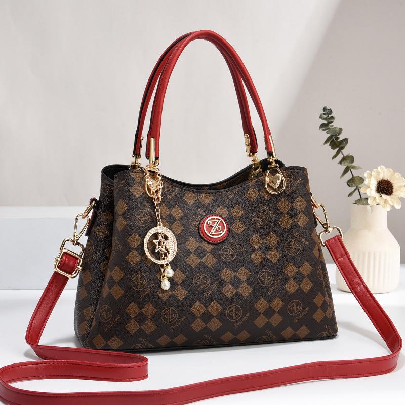 New Design Multi-layer Printed Handbag Trendy Style Trend Women's Bag High-grade Sense Large Size Capacity Shoulder Bag Crossbody Bag