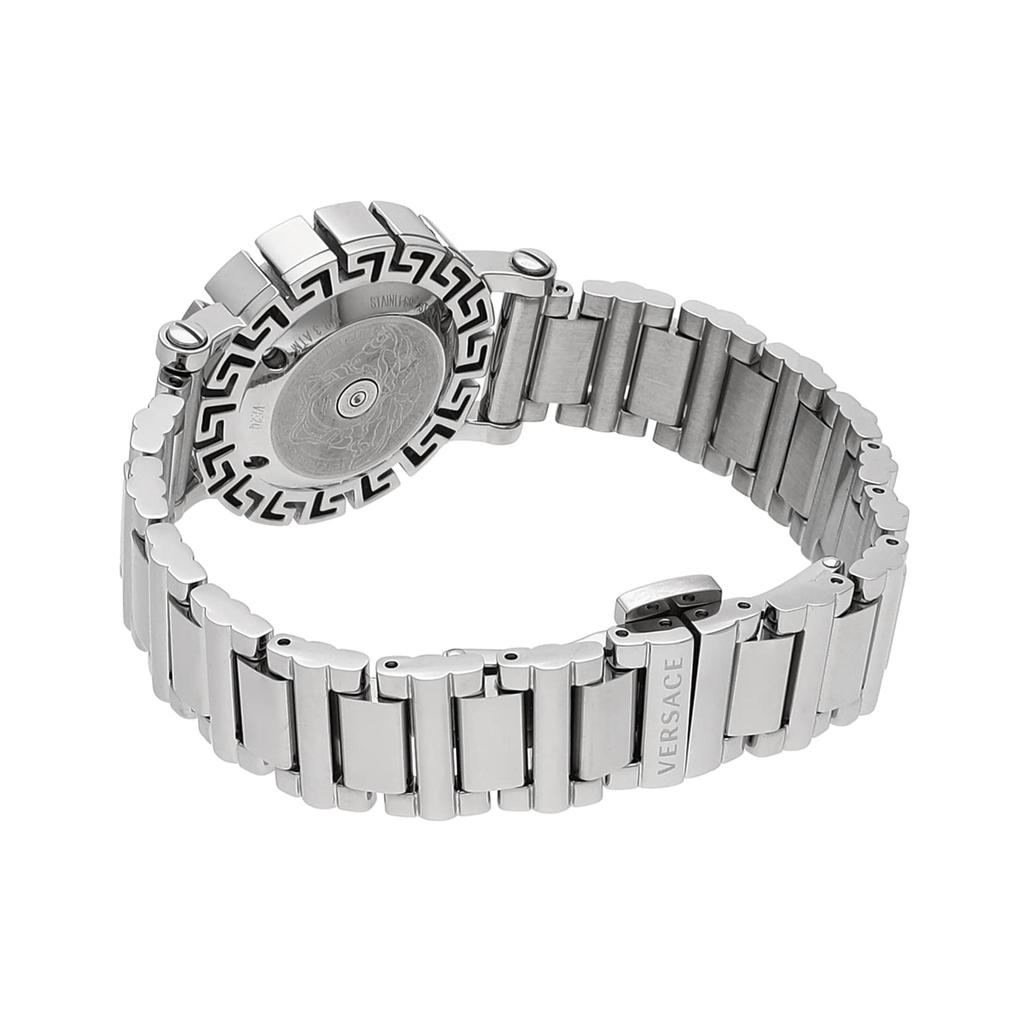Klokke GRECA GLAM Sølvskive i rustfritt stål Safirglass Kvarts 30MM sveitsisk klokke VE2Q00322 [Versace] Dame [Artikel]